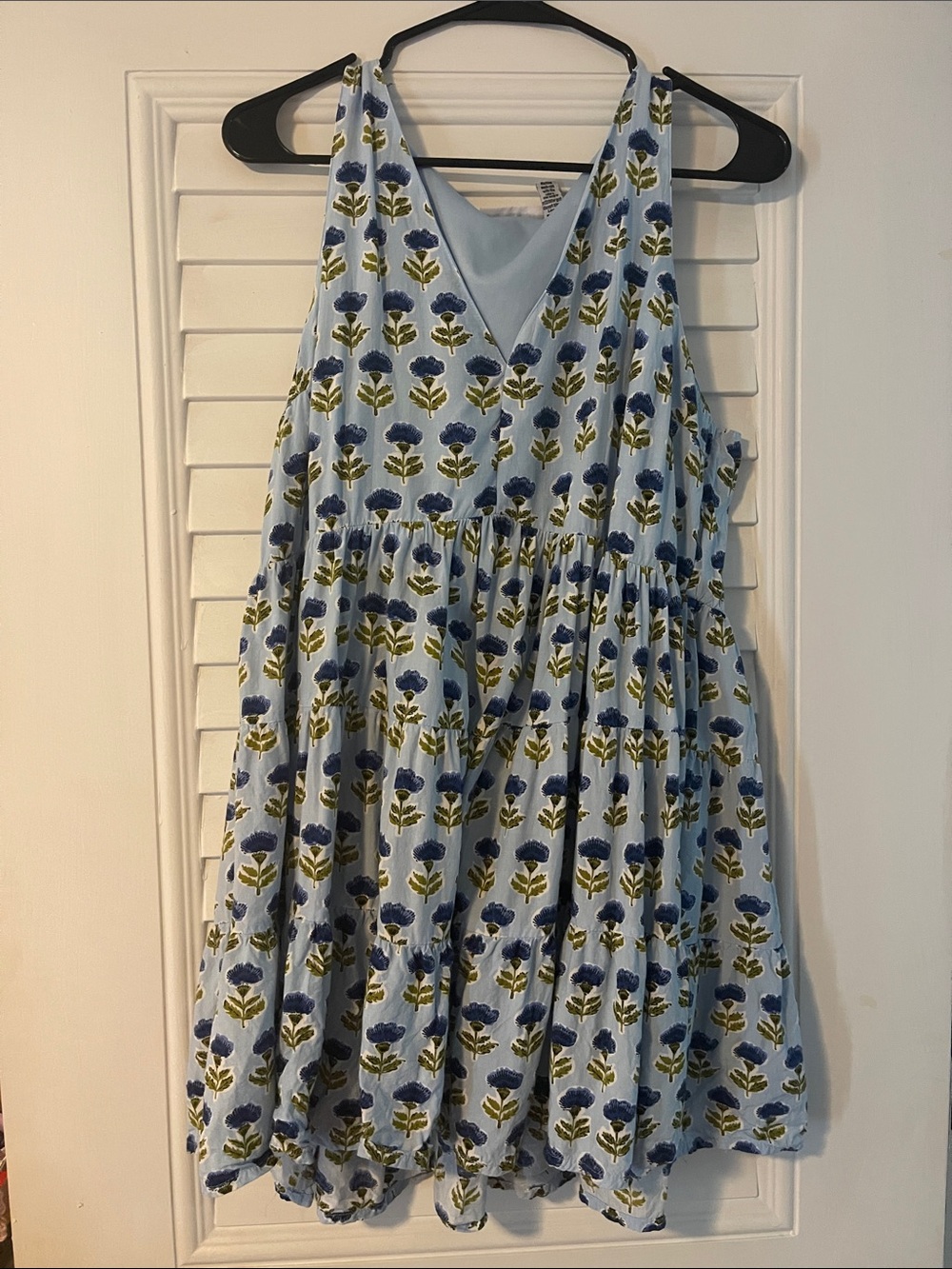 Light Blue Floral Tiered Sundress